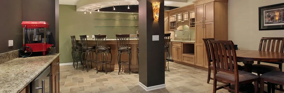 modern basement remodeling with custom finishes and open layout in a home in Las Vegas, NV